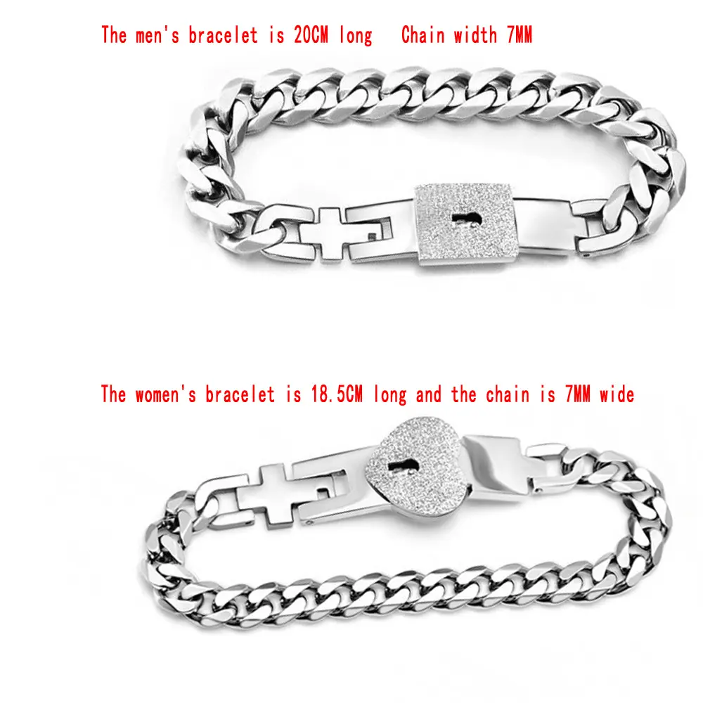 ins Simple 304 stainless steel couple bracelet Titanium steel 18K gold concentric lock key bracelet wholesale