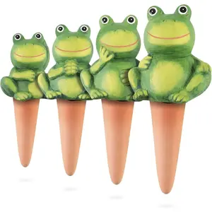 4-Pack Frog  Watering Globes Decorative Self Watering Spikes Planter Insert Terracotta  Watering Devices Automatic  Waterer for Indoor Outdoor