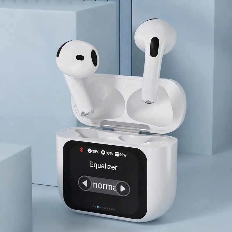 High-quality Bluetooth  Wireless Earbuds, Equipped with Display Screen and Includes Multiple Apps,Touch Sensitive Noise Canceling Headset, Chargeable Electronic Wireless Earphones for Work, Fitness and Outdoor