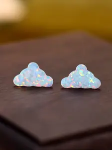 1 Pair Mini Cloud Butterfly Earrings for Women Faux Opal, Minimalist Geometric Studs, Stackable Jewelry Gift for Birthdays & Anniversaries（with Box）