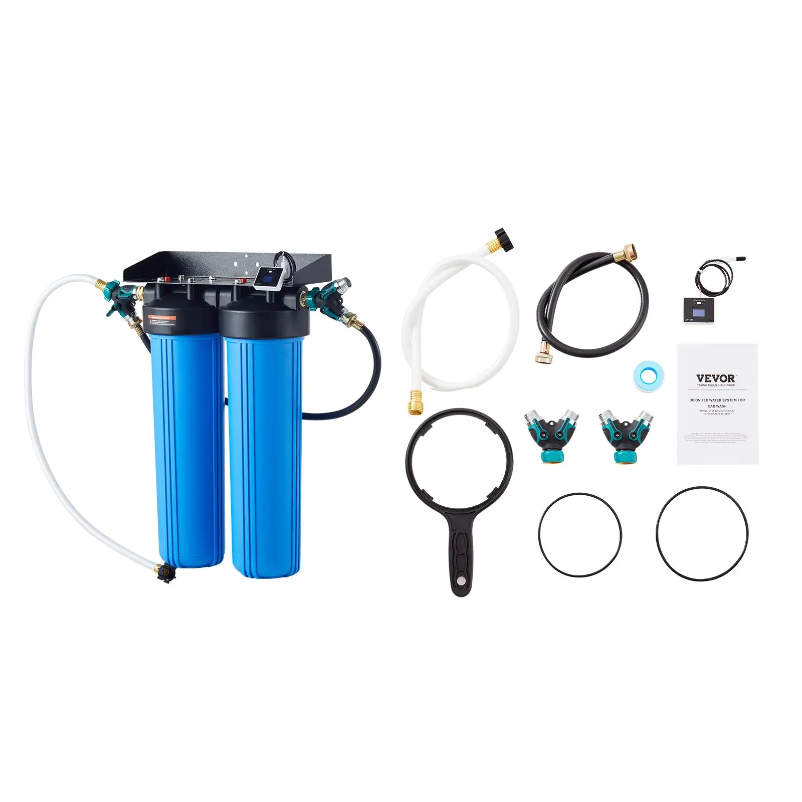 VEVOR Deionized Water System for Car Wash, Premium Water Deionizer For Car Washing with Integrated TDS Meter, Spotless Water Spot Remover Filter with Dual Outlet Mode, Fit for Cars/RVs/Motorcycles