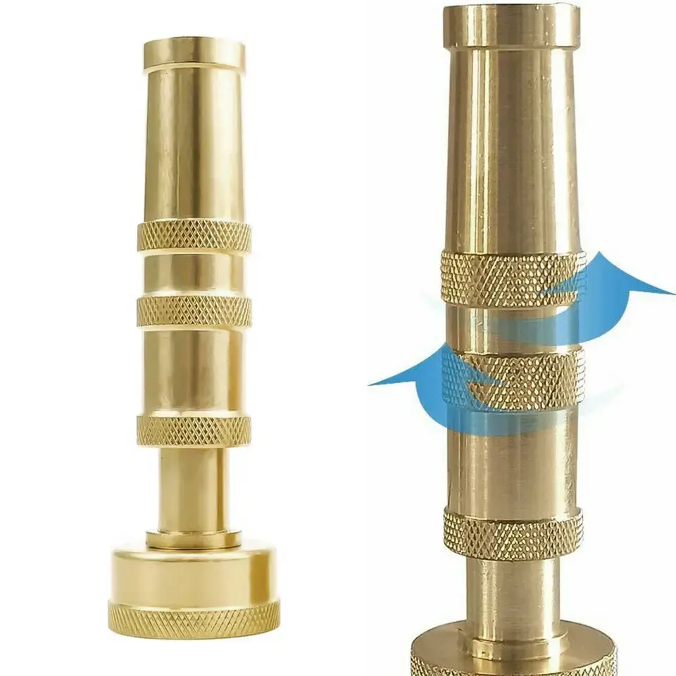 2Pack 4" Adjustable Garden Spray Nozzle, Heavy Duty Solid Brass Water Hose Nozzle