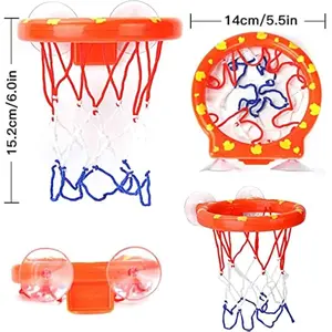 Cyfie Silent Indoor Basketball Set with Hoop | Noise-Free Rebound Foam Ball for Kids & Adults, Apartment Friendly Quiet Training Toy Bath Toys for Toddlers - Bathtub Basketball Hoop Set with 4 Balls for Kids Ages Suction Cup Shower Toy for Boys and Girls