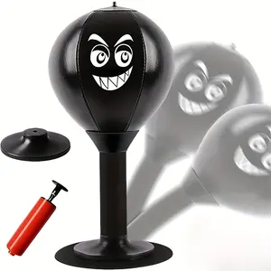 Desktop Punching Bag with Suction Cup, Office Desk Stress Relief Toy, Decompression Ball, Fun Gift for Colleagues and Friends, Boo Stress Ball