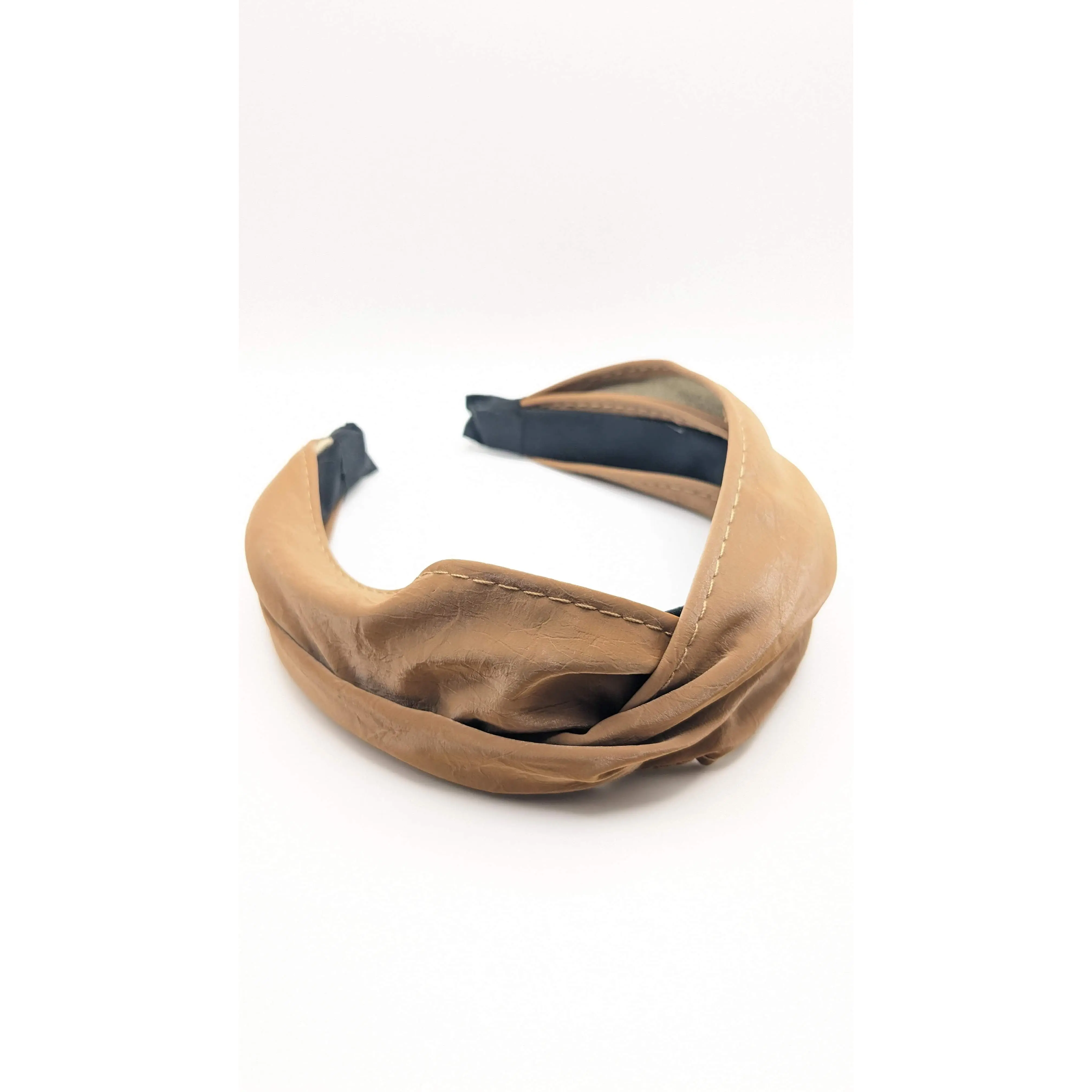Brown Suede Crossed Headband