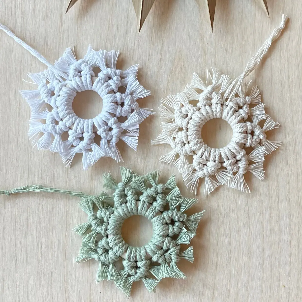 Macrame ornaments | Boho Christmas Decor | Unique Holiday Decor | Handmade | Gift for her | 2023 Ornaments | Boho Chic | Christmas Gifts | Handmade Cotton Decoration
