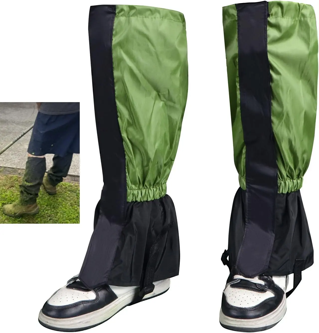 succulentlovers 1 Pairs Lawn Care Leg Gaiters, Waterproof Garden Trimming Leg Chaps, Adjustable Leg Protection for Weed Eating Leg Guards for Men Lawn Care Accessories for Outdoor Farm Garden Working