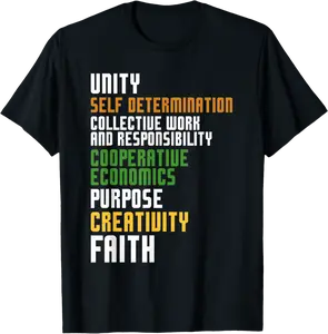 Kwanzaa Seven Principles Unity Self Determination Men Women T-Shirt - Jessicajon Shop 74B0DJHBP3S2