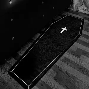 Creative Coffin Shaped Halloween Carpet, Soft Non-Slip Area Rug, Unique Home Decor for Bedroom Living Room Hallway Closet
