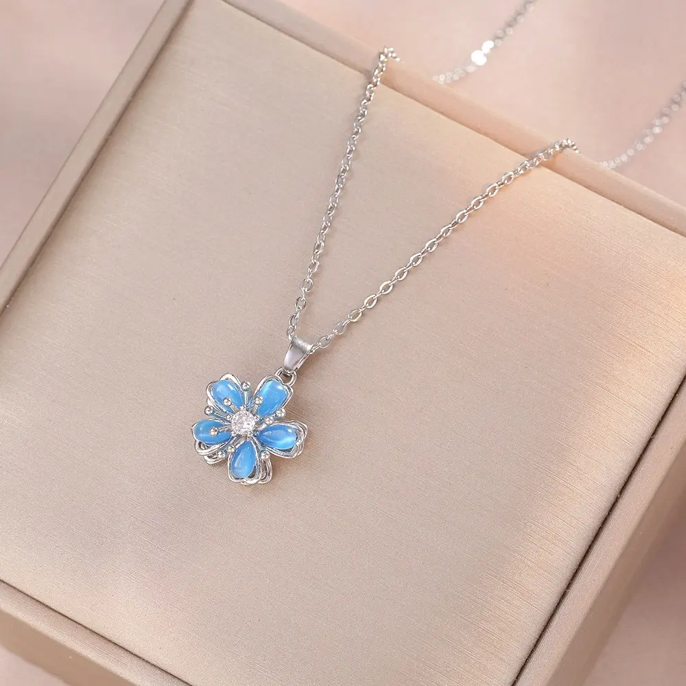 X2326 Steel Flower Necklace