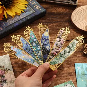 6pcs/pack Vintage Painting Metal Bookmark Hollow Flower Students Reading Tool For Birthday Gifts Writers Teachers Friends Book Club Book Lovers Readers Stationery Supplies
