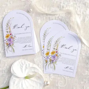 Floral Wedding Banquet Seat Cards, Table Decor Thank You Cards Arch Design, 4x6 Inch Party Decoration Cards, Set of 50