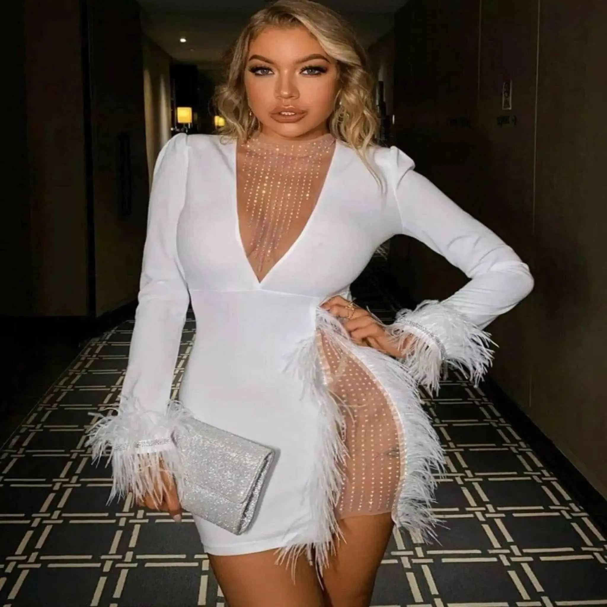 Light As A Feather Embellished Mini Dress