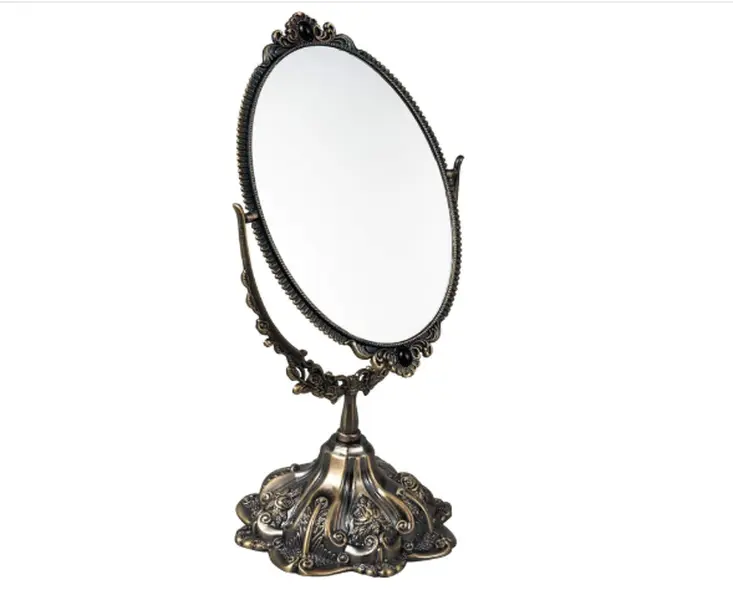 Feyarl Vintage Bronze Floral Oval Vanity Mirror