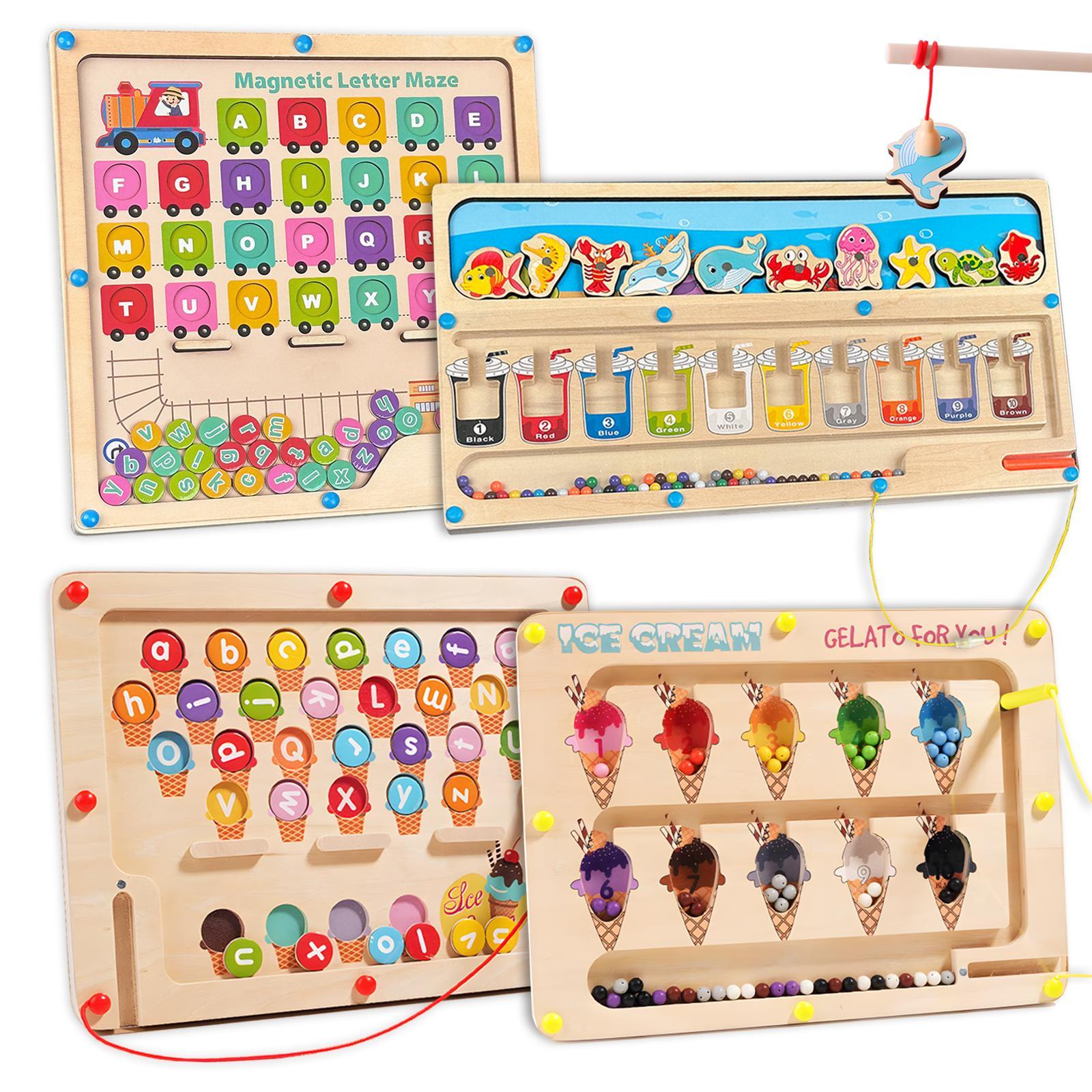 [Magic Toy] Wooden Color Matching Counting Puzzle for Toddlers Educational Fine Motor Skills Toy
