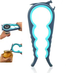 Otstar Jar Opener Bottle Opener and Can Opener for Weak hands, Seniors with Arthritis and Anyone with Low Strength, Mutil Jar Opener Get Lids Off Easily (Blue and Grey)