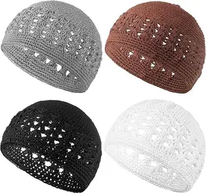 Kufi Hat for Men Knit Kufi Cap Crochet Beanie Skull Beanie for Men Women Winter Casual