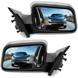 Heated Power Mirror Puddle Light Compatible with 2011-2014 Ford Edge Replace for FO1320500 FO1321500 Memory Puddle Spotter W/Blind Spot Detection in Glass Set Pair