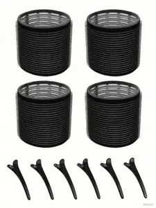 10PCS Giant Hair Curlers Set with Clips, Self-Grip Large Rollers (2.56”) for Long, Medium & Short Hair, DIY Volume Curling Tools with 4 Curlers & 6 Clips, Salon Hair Styling Kit, Hair Accessories & Valentine Gift for Women