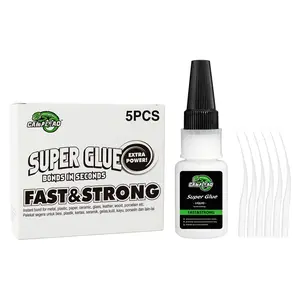 CampLead Medium Super CA Glue Kit 5pcs All Purpose Clear Superglue for Ceramic Metal Plastic Wood 3D Printing Strong Instant Cyanoacrylate Adhesive for DIY Craft Hobby Model Aquarium Leather Glass Rubber