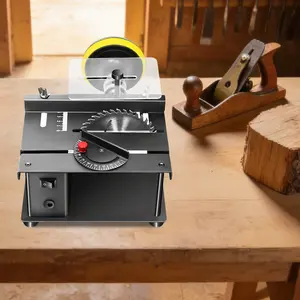 Mini Table Saw for Crafts - Portable Small Saw with Adjustable Speed for Cutting, Drilling, Grinding, Polishing Wood, Acrylic, Plastic (Black) Power Tool Tool Kit