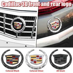 Cadillac Front and Rear Emblem Badge Replacement, Rust-Resistant and Secure Fit, Compatible with Srk, Atsl, Xts Models, Car Exterior Decorative Accessories