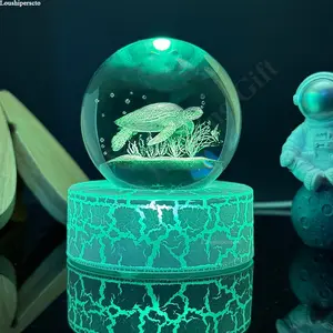 3D LED Sea Turtle Crystal Night Light, Stylish Bedroom Decor, Bedside Lamp, Bedroom Lighting, Ideal Gift for Birthdays, Valentines, Anniversaries