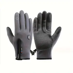 2 Pairs Men'S & Women'S Winter Cycling Gloves - Windproof, Warm Touchscreen Gloves with Zipper Closure, Polyester Fiber for Skiing, Cycling & Outdoor Sports - Ideal for Halloween, Christmas, Valentine'S Day, Thanksgiving, Winter Sports Gear |   Zippered G