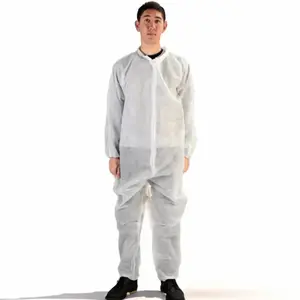 White Disposable Polypropylene Coveralls