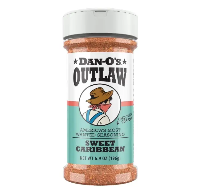 Dan-O's Outlaw Sweet Caribbean All-Purpose Seasoning, 6.9 oz, Sweet & Savory Caribbean-Style Seasoning Blend for Grilling, Chicken, Beef, Pork, Seafood & Vegetables, Versatile Seasoning for Cooking, Roasting & BBQ