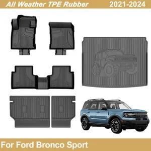 AOMSAZTO All-Weather Resistant TPE Car Floor Mats - Easy Install Full Cover Auto Interior Protection for 2021-2025 Bronco Sport, Includes Floor, Trunk, Rear Backrest Coverage, Essential Car Accessory