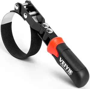 Small Oil Filter Wrench, Oil Filter Removal Tool Fits Filters 2-3/4" to 3-1/4", with Nylon Anti-Slip Strap & 180° Swivel Head, Steel Band Filter Wrench for Compact Car Motorcycle Oil Change