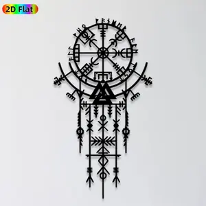 1pc Viking Rune Metal Wall Art,Viking Rune Statue Mural, Ideal Gift for New Year, Fathers Day, Viking Culture Enthusiasts, Rust-Resistant Metal Wall Decor Wall Sculptures, Perfect for Indoor Wall & Outdoor Fence, Nordic Decor Enthusiasts