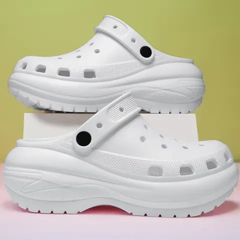 Women's Plain Color Platform Clogs, EVA Clogs, Casual Comfortable Breathable Lightweight Clogs, Fashionable Shoes for Indoor & Outdoor Wear, Beach Shoes