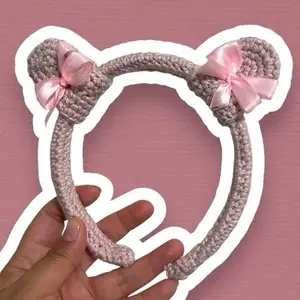 Homemade Crochet Teddy Ears Headband