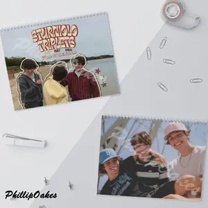 Sturniolo Triplets Wall Calendar 2026 Calendar for Fan Lover 270gsm Premium Paper 11x8.5 & 14x11.5 Inches Eco-Friendly Design