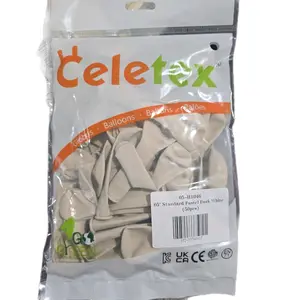 celetex balloon  12" Pastel Dusk white (50pcs) Versatile Easy-Use Round
