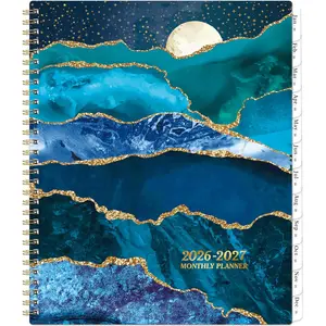 Monthly Planner/Calendar 2026-2027 - 2 Year Monthly Planner 2026-2027, 9" x 11", Jan 2026 - Dec 2027, 24 Months, Tabs, -Wire Binding, Holidays, Notes Pages