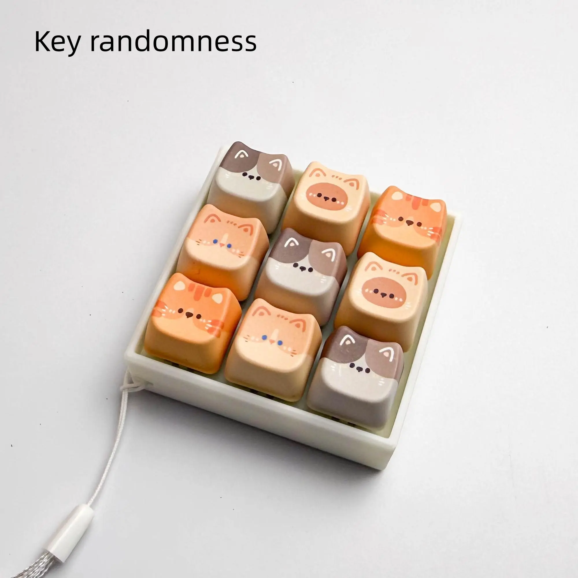 1pc 9-Key Cat Mechanical Switch Fidget, Kawaii Decompression Keychain, Satisfying Clicky Stress Relief Fidgeting, Perfect Easter Gift for Office & School, Clicker Fidget, Fidget Stress Reliever