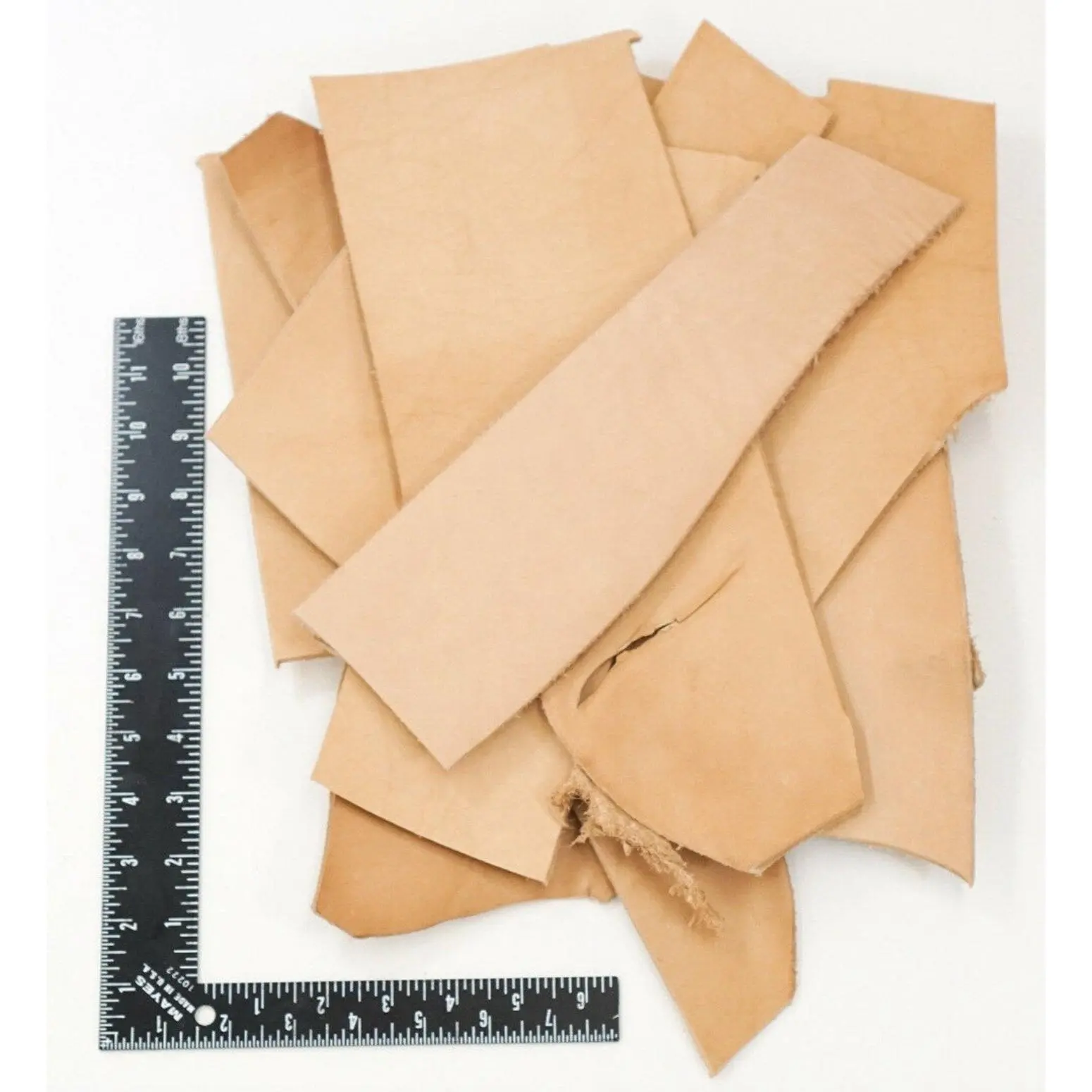 ELW 4LB Vegetable Tan Tooling Cowhide Leather Scraps - HEAVY WEIGHT 7oz-12oz