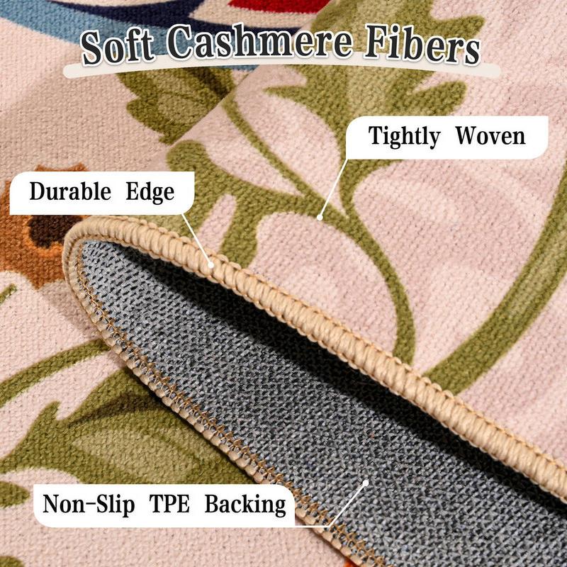 YJ.GWL Vintage Area Rugs Soft Fluffy Floral Rug Carpet for Bedroom Indoor Living Room Home Decor, 4x6ft/5x7ft Light Camel YJ.GWL Vintage Area Rugs Soft Fluffy Floral Rug Carpet for Bedroom Indoor Living Room Home Decor, 4x6ft/5x7ft Light Camel