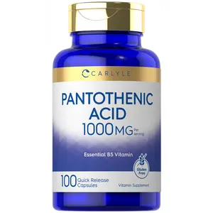 Carlyle Pantothenic Acid | 1000mg | 100 Capsules | Essential B5 Vitamin | Non-GMO, Gluten Free Supplement