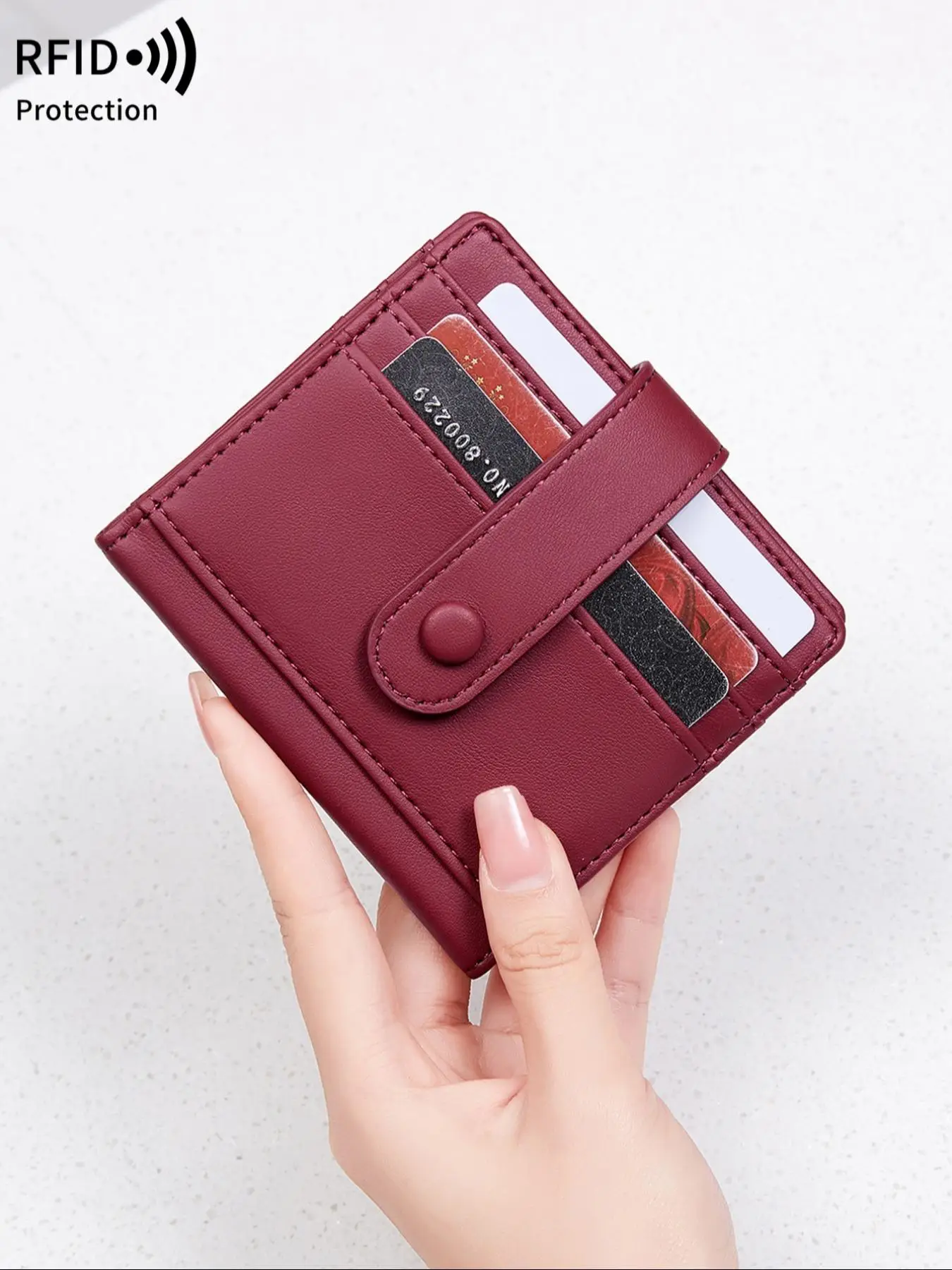 Women's Minimalist Plain Color Wallet (1 Piece), Casual Trendy Versatile Multi-pocket Wallet, Fashionable Wallet for Daily Use