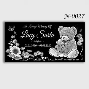 Infant Loss Grave Marker, Personalized & Engraved on Black Granite