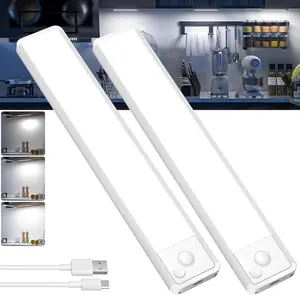 Under-cabinet light, motion sensor night light, 1500 mAh USB rechargeable light, magnetic installation dimmable light, suitable for kitchens, closets, food storage rooms, cabinets, bathrooms, stairs, sink cabinets, garages, #SummerVibes