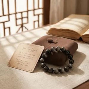 Ready To Gift Natural Cat’s Eye Bracelet With You Are Loved Message Card Premium Velvet Box Included For Any Occasion