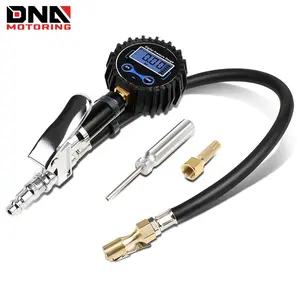 Digital Air Pressure Gauge - 18 in. Black, Rubber Tire Inflator for Cars, Bikes, RVs, and SUVs