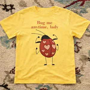 Daisy Yellow Baby Tee – Cute Heart Graphic, Y2K Inspired Top