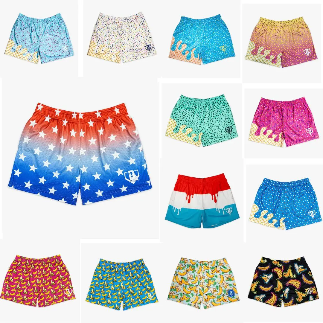 Men's Lightweight Ice Cream Mesh Shorts - Casual Sports Bottoms for Gym, Basketball