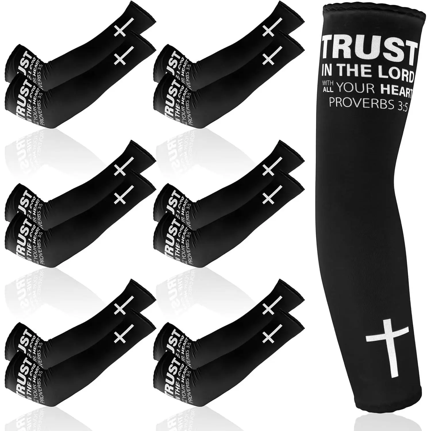 6 Pairs UV Cooling Arm Sleeves Sun Protection Men Women Arm Sleeves Christian Oversleeve for  Cycling Working